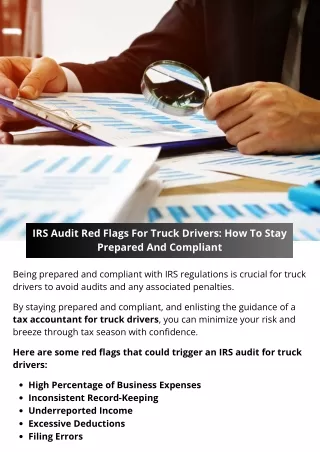 IRS Audit Red Flags For Truck Drivers: How To Stay Prepared And Compliant