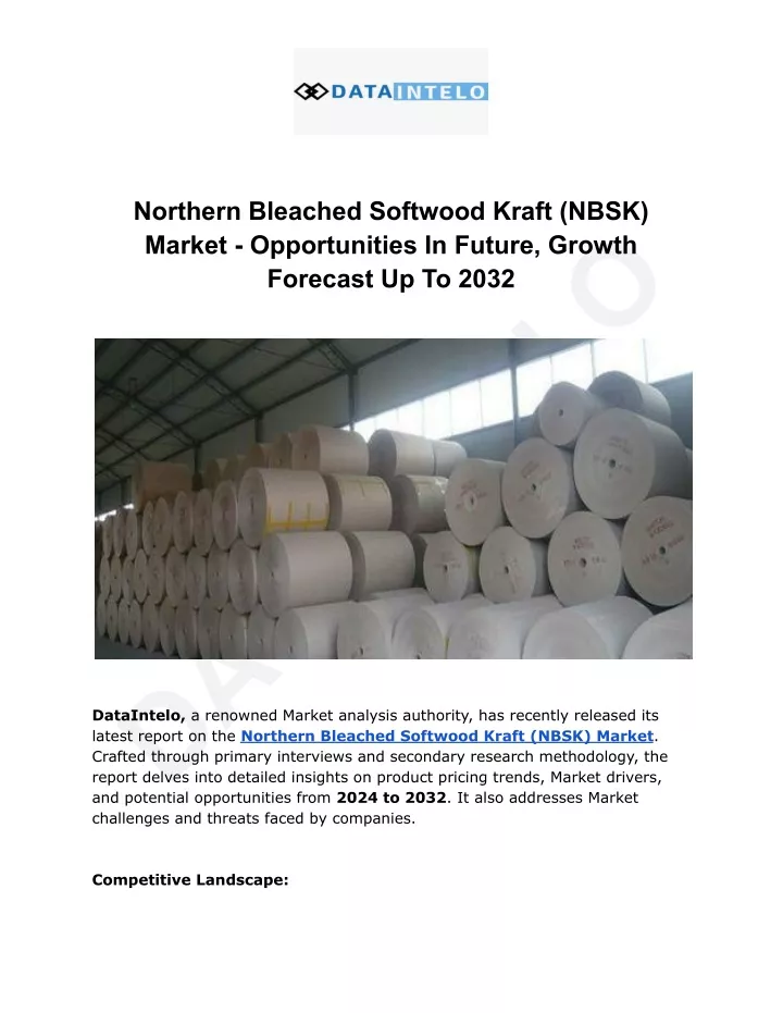 northern bleached softwood kraft nbsk market