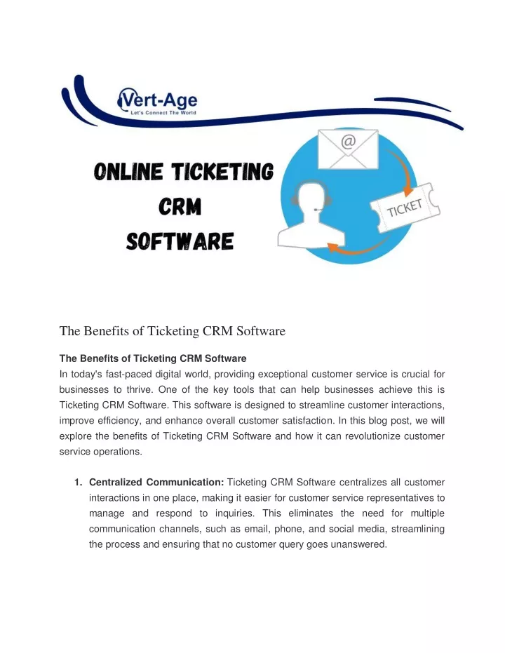 the benefits of ticketing crm software