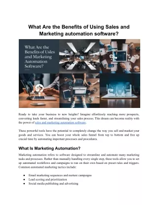 what are the benefits of using sales