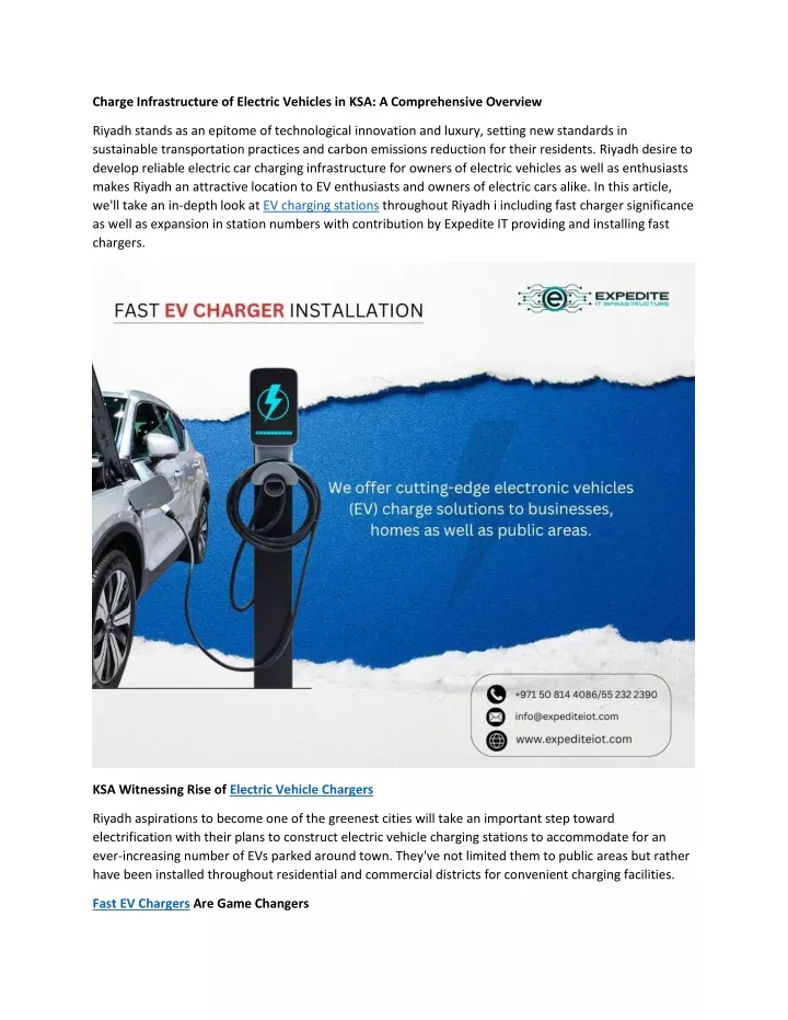 charge infrastructure of electric vehicles