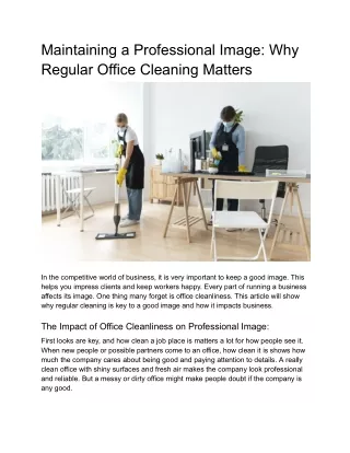maintaining a professional image why regular