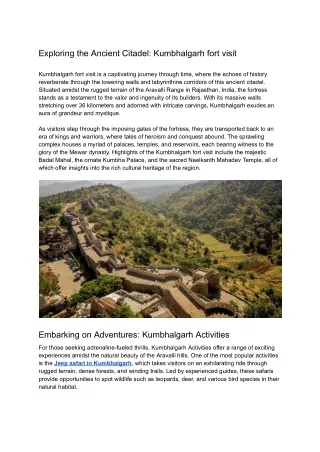 Exploring the Ancient Citadel_ Kumbhalgarh fort visit