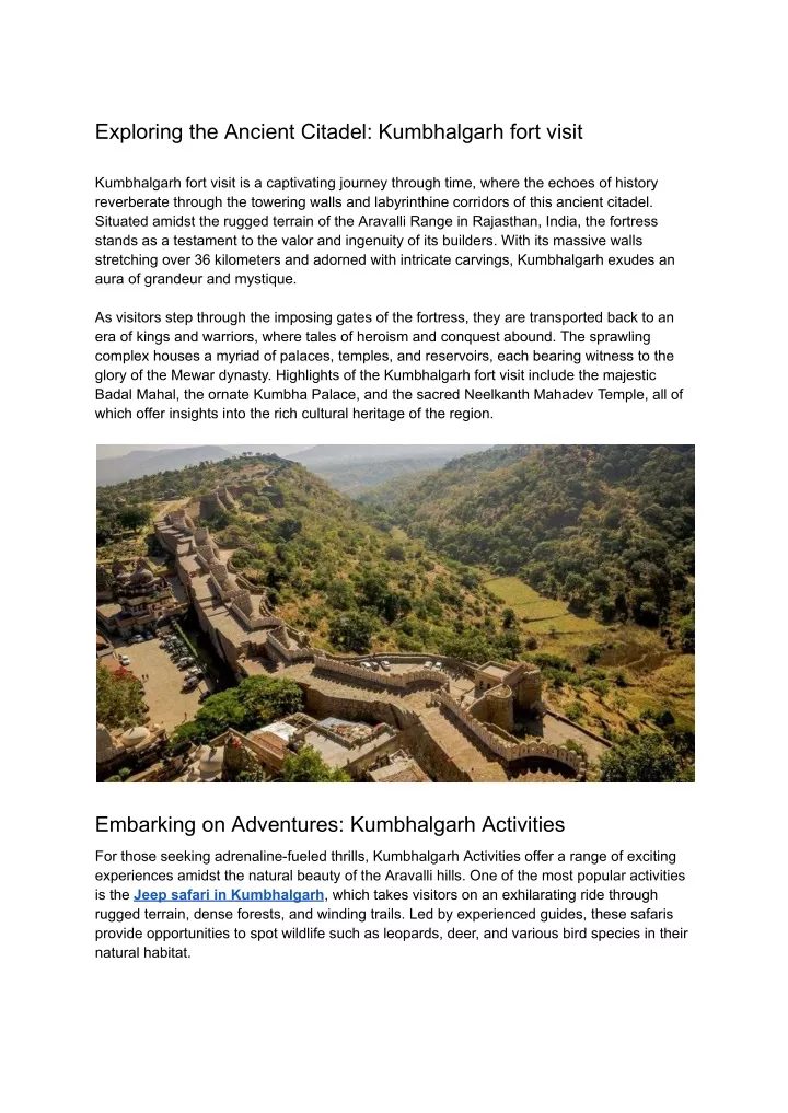 exploring the ancient citadel kumbhalgarh fort