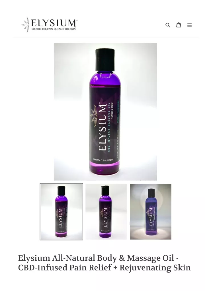 elysium all natural body massage oil cbd infused