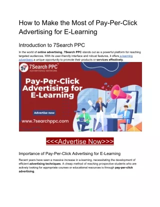 How to Make the Most of Pay-Per-Click Advertising for E-Learning