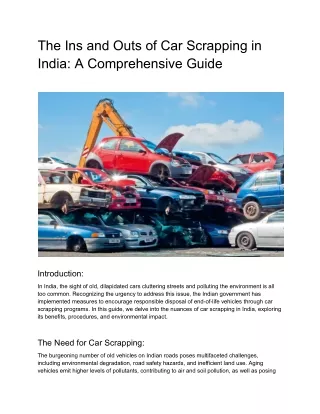 The Ins and Outs of Car Scrapping in India_ A Comprehensive Guide