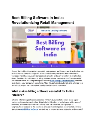 Best Billing Software in India_ Revolutionizing Retail Management