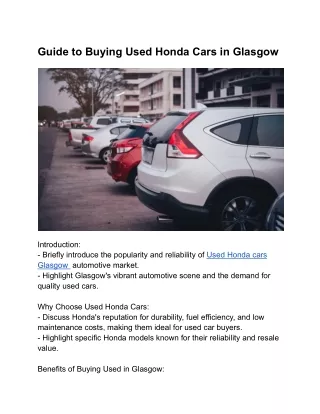 Used Honda cars Glasgow
