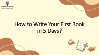 How to Write Your First Book in 5