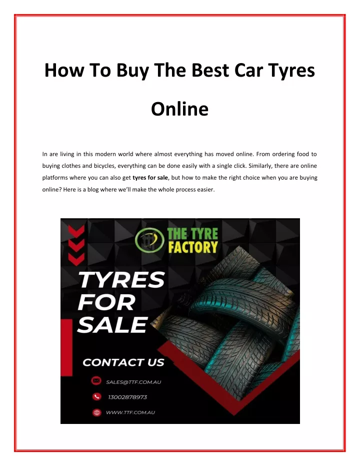 how to buy the best car tyres