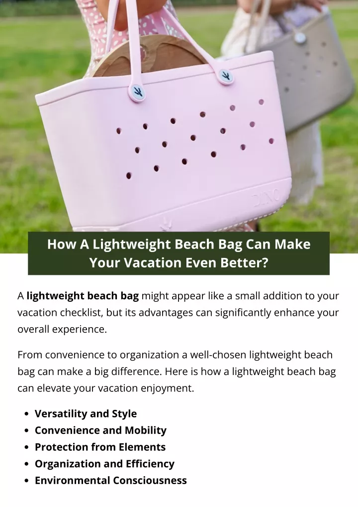 how a lightweight beach bag can make your