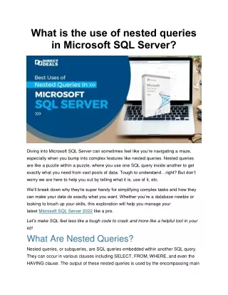 What is the use of nested queries in Microsoft SQL Server