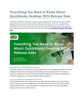 Everything You Need to Know About QuickBooks Desktop 2024 Release Date