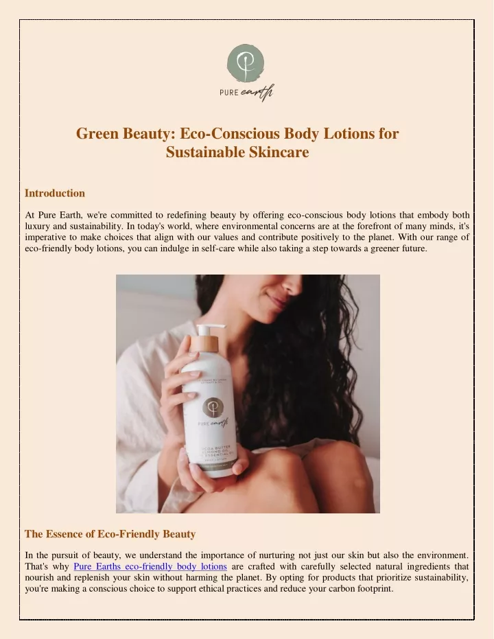 green beauty eco conscious body lotions