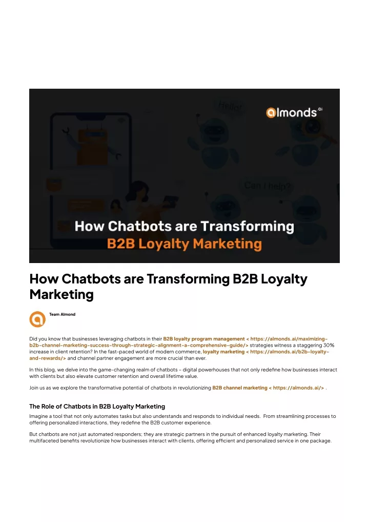 how chatbots are transforming b2b loyalty