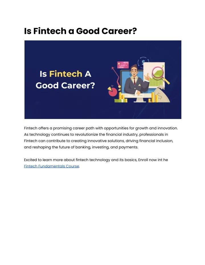 is fintech a good career