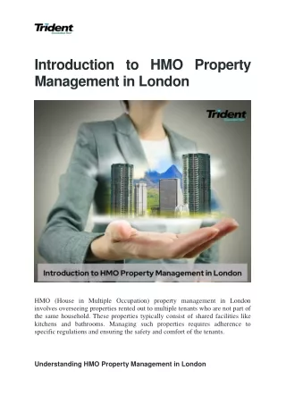 Introduction to HMO Property Management in London