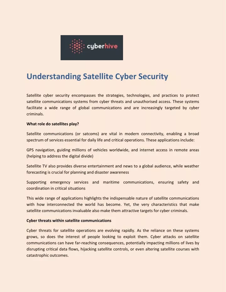 understanding satellite cyber security