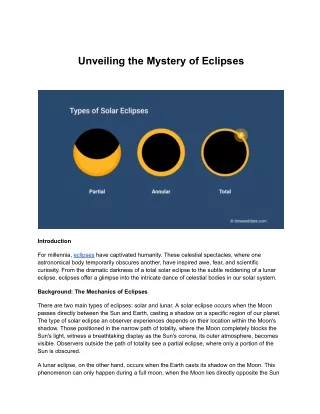 Unveiling the Mystery of Eclipses