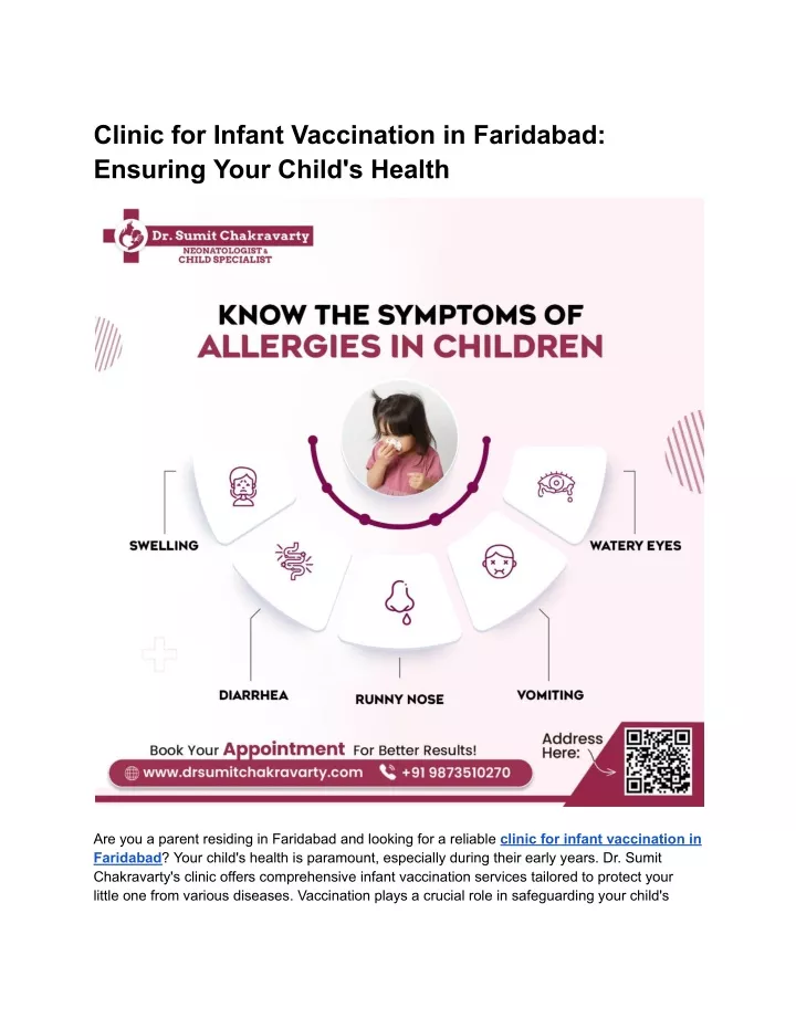 clinic for infant vaccination in faridabad