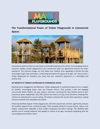 the transformational power of timber playgrounds