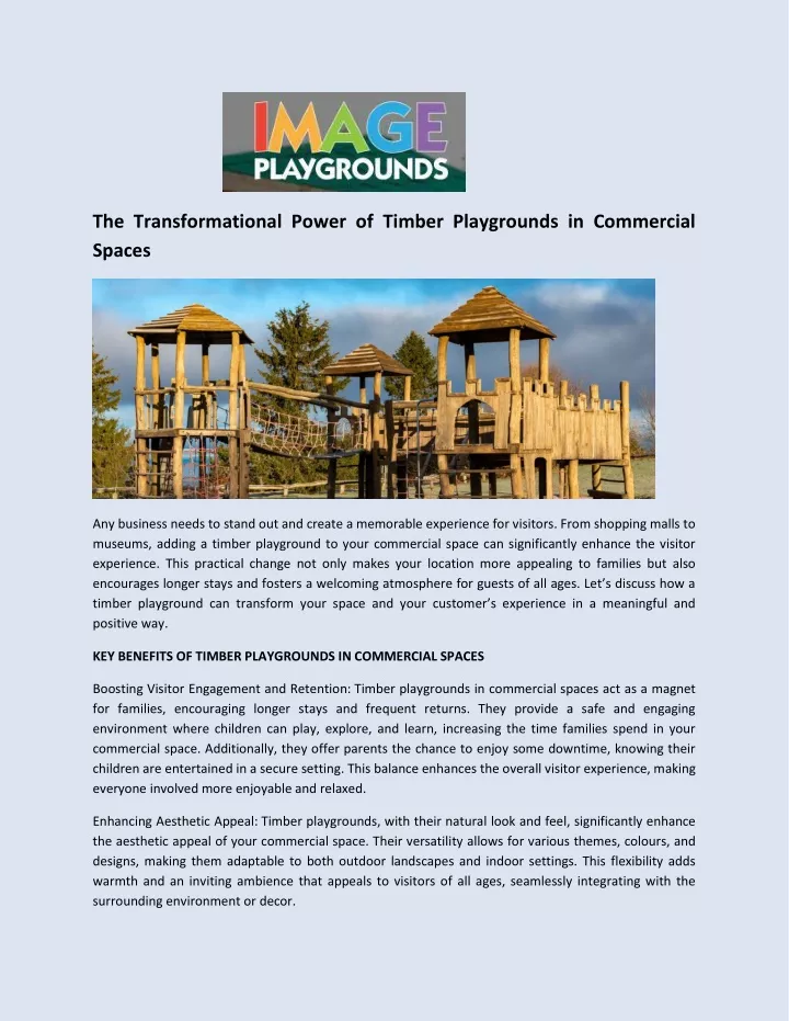 the transformational power of timber playgrounds