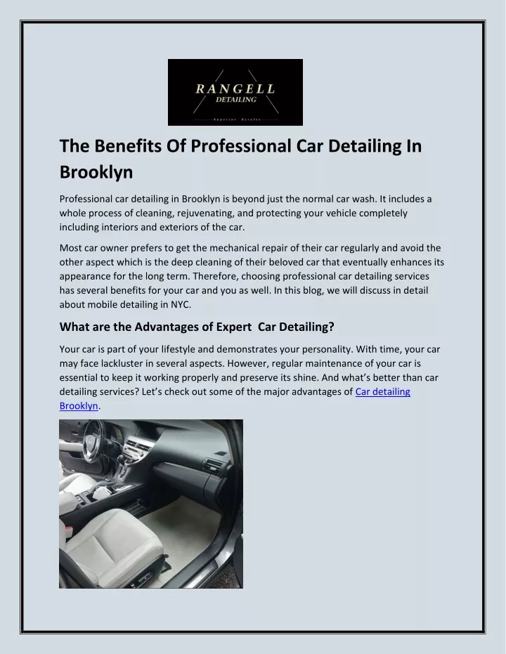 the benefits of professional car detailing