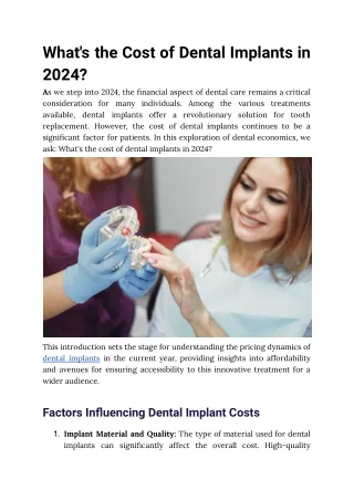 What's the Cost of Dental Implants in 2024