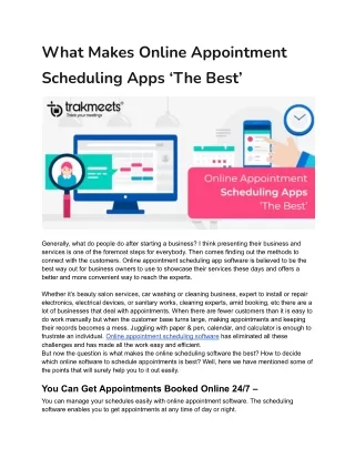 What Makes Online Appointment Scheduling Apps ‘The Best’