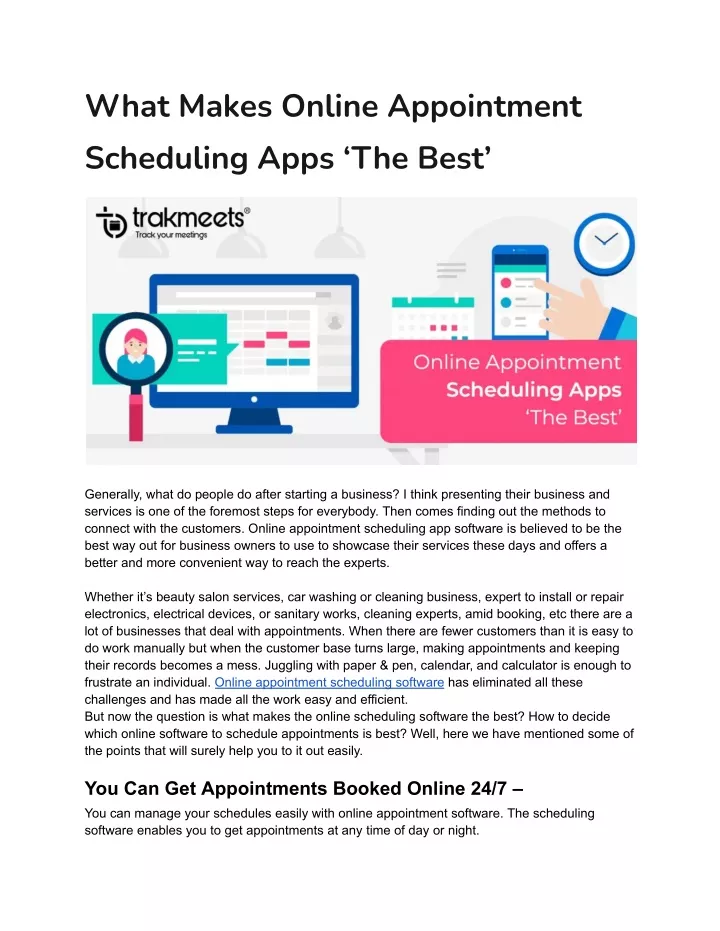 what makes online appointment scheduling apps