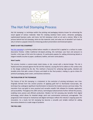 the hot foil stamping process