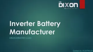 Inverter Battery Manufacturer