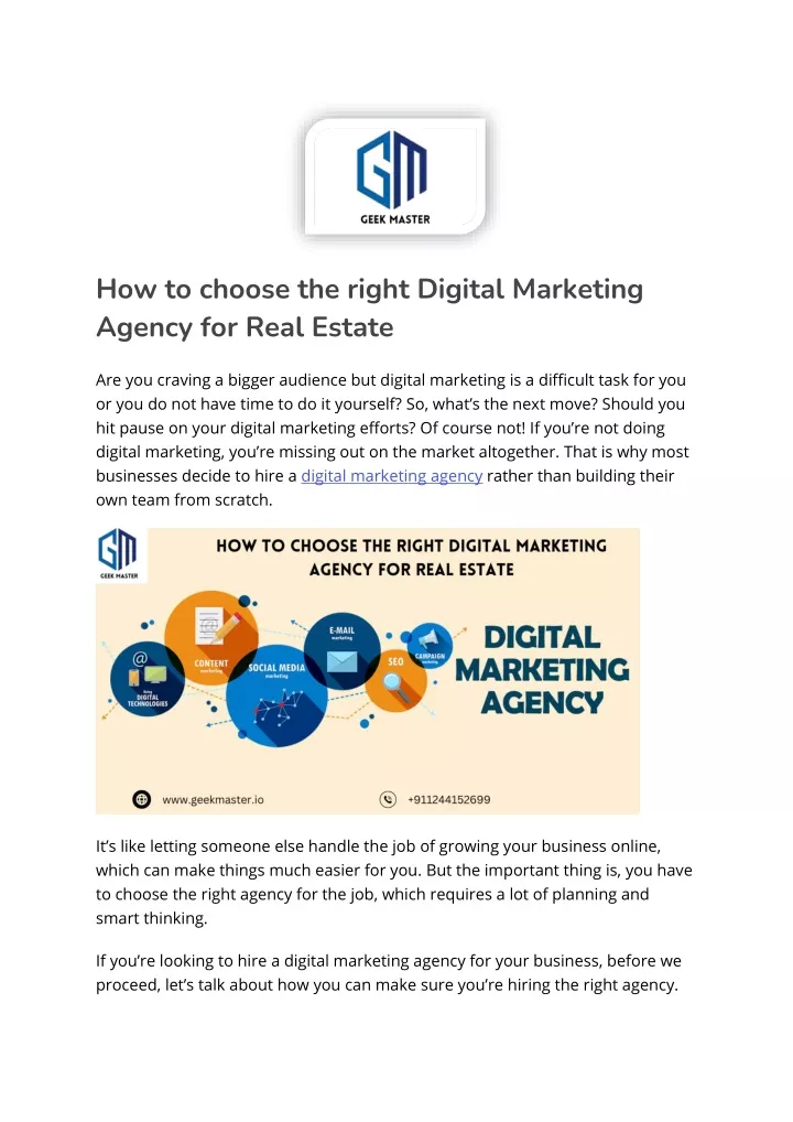 how to choose the right digital marketing agency