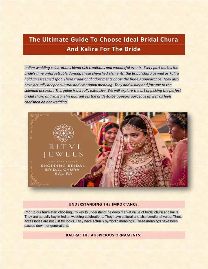 the ultimate guide to choose ideal bridal chura