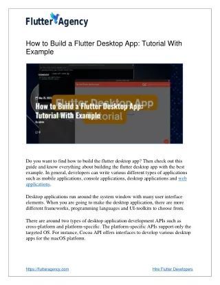 How to Build a Flutter Desktop App