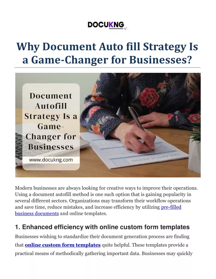 why document auto fill strategy is a game changer