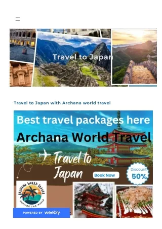 Travel to Japan with Archana world travel