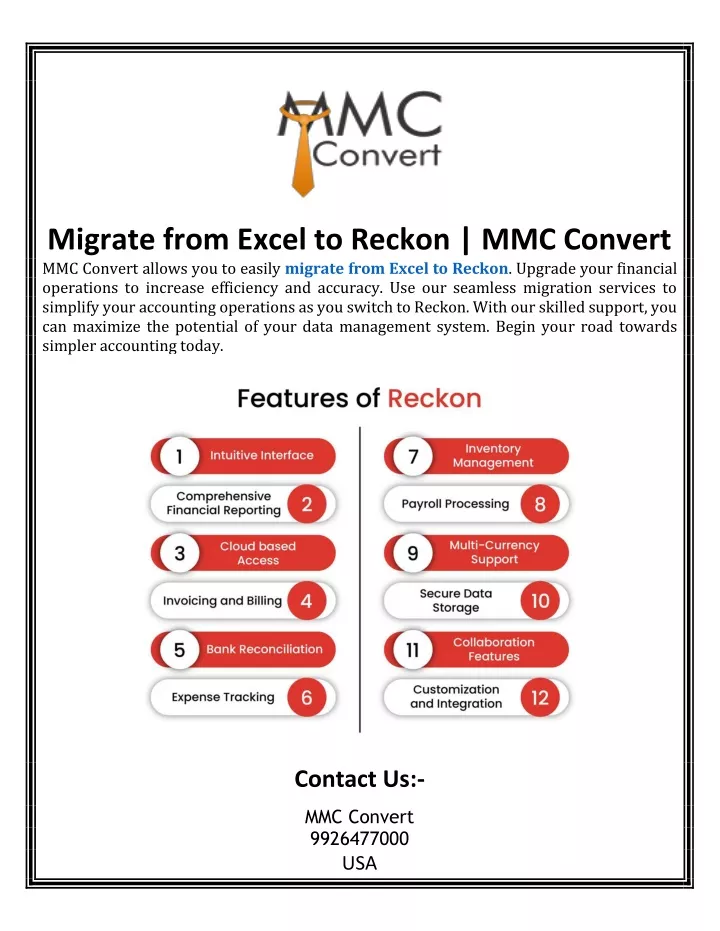 migrate from excel to reckon mmc convert