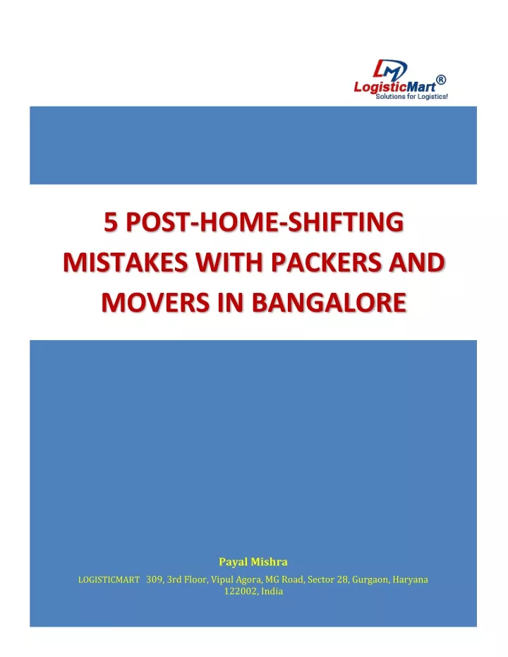 5 post home shifting mistakes with packers