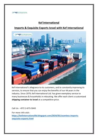 Israel Shipping Solutions Your Doorway to International Trade