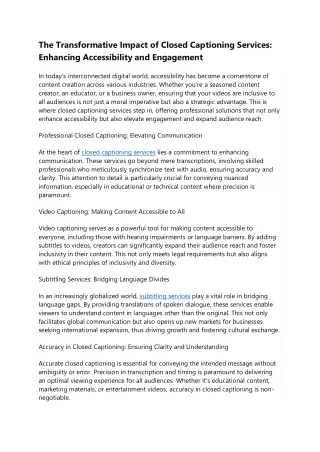 the transformative impact of closed captioning