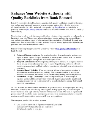 buy guest post backlinks - Rank Boosted