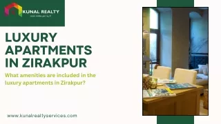 What amenities are included in the luxury apartments in Zirakpur?