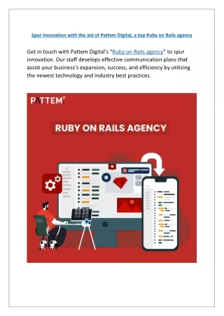 Develop concepts with the help of Ruby on Rails agency: Pattem Digital