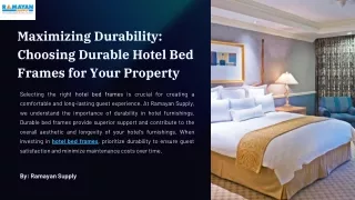Maximizing Durability Choosing Durable Hotel Bed Frames for Your Property