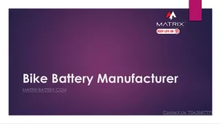 Bike Battery Manufacturer