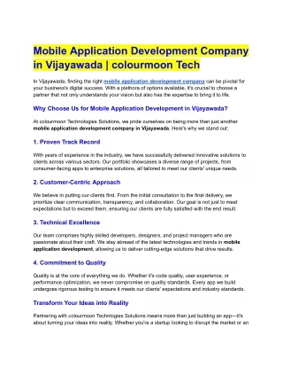 Mobile Application Development Company in Vijayawada _ colourmoon Tech