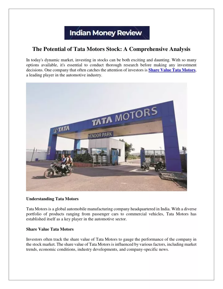 the potential of tata motors stock