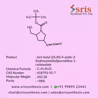 Tert-butyl (2S,4S)-4-azido-2-(hydroxymethyl)pyrrolidine-1- carboxylate